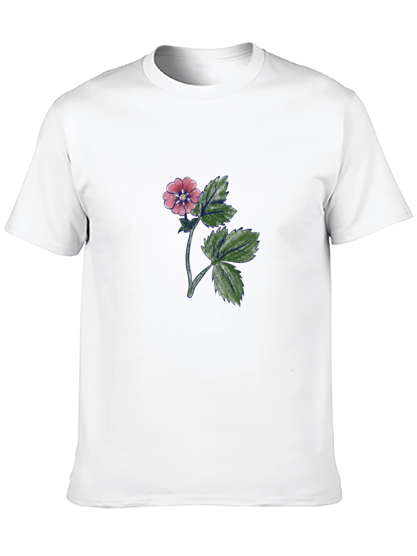 Black T-Shirt with Floral Print
