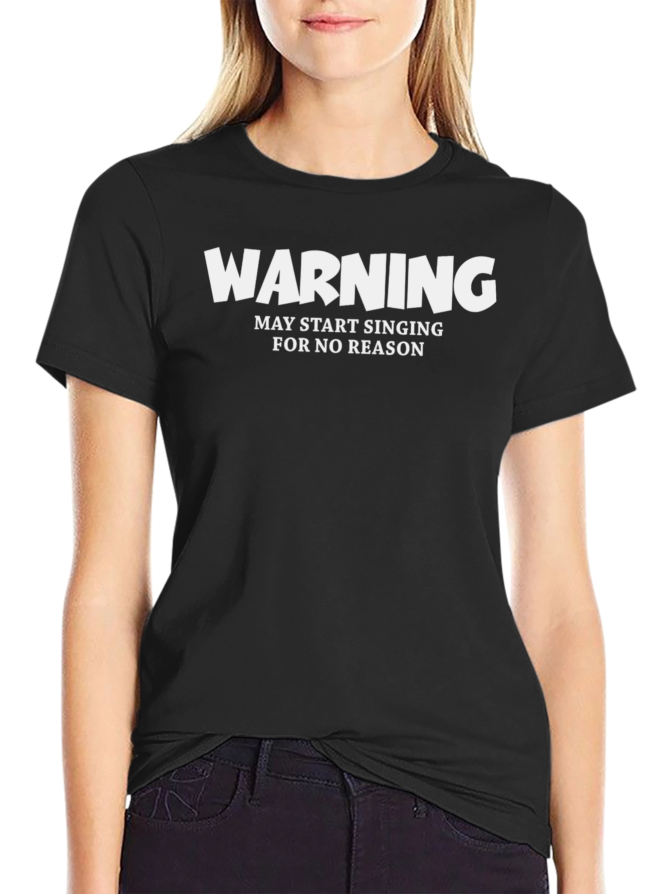 Warning May Start Singing T-Shirt Funny Novelty Tee