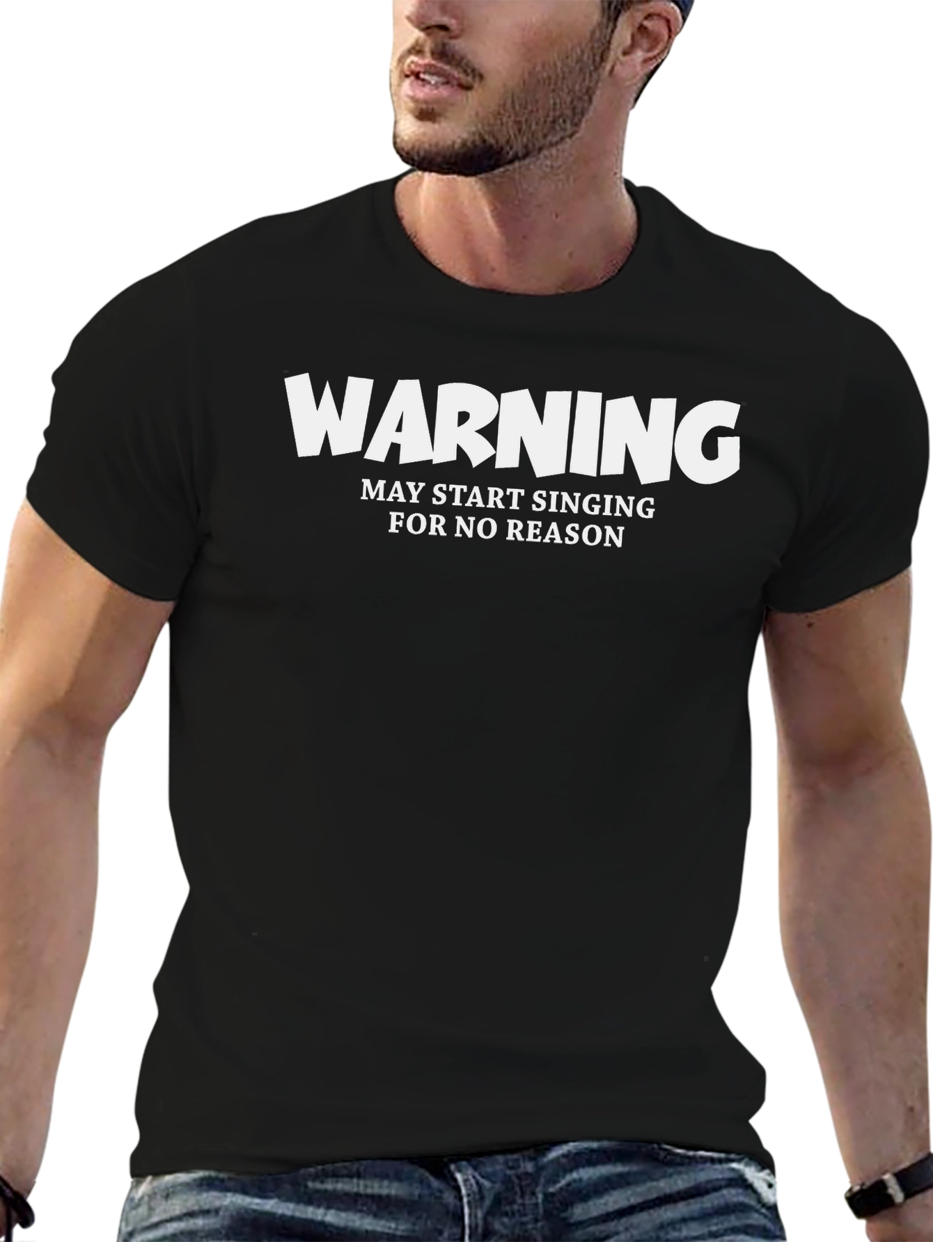 Warning May Start Singing T-Shirt Funny Novelty Tee
