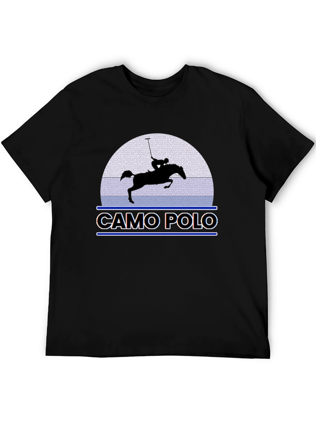 Camo Polo Graphic Tee - Equestrian Style