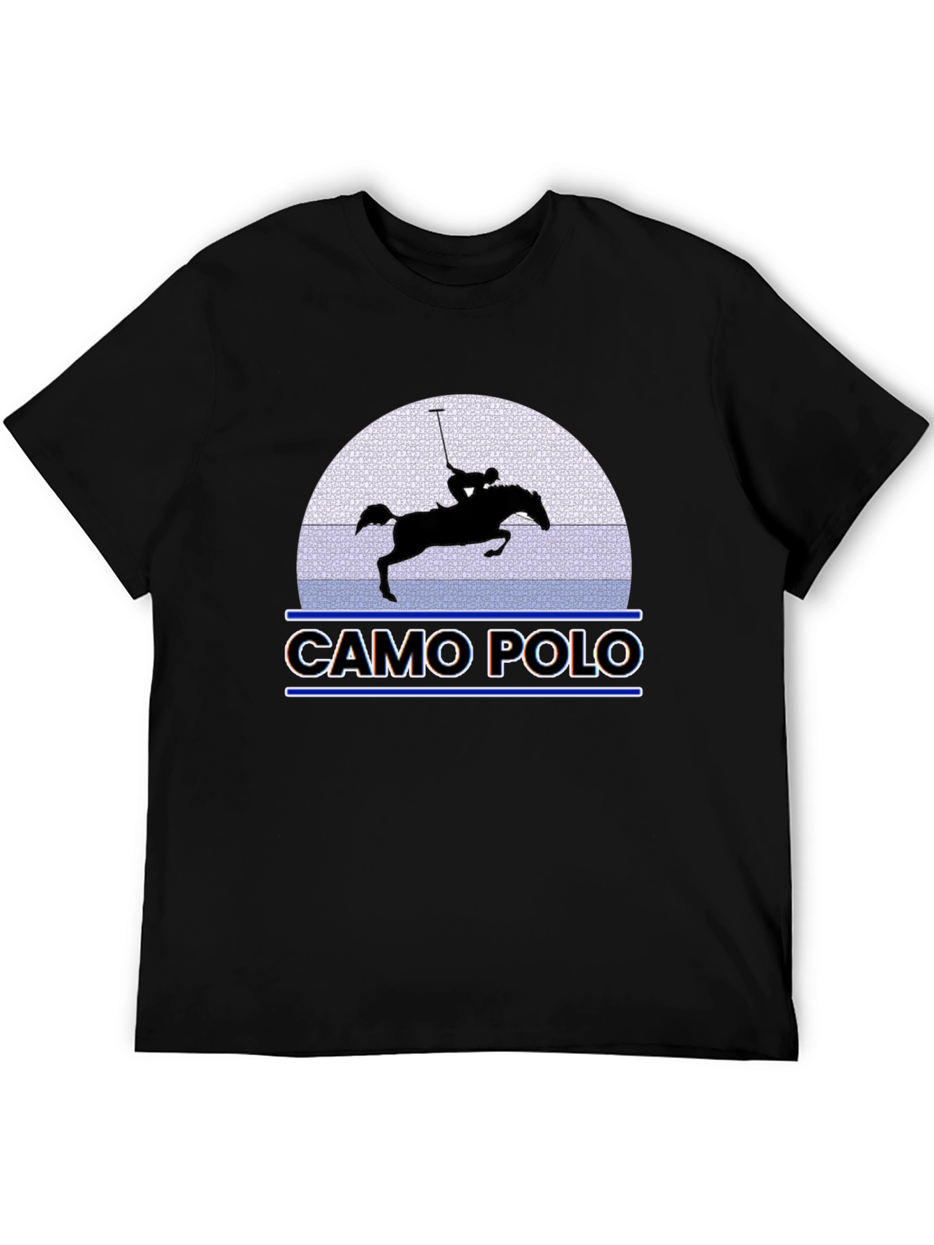 Camo Polo Graphic Tee - Equestrian Style