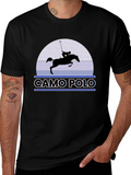 Camo Polo Graphic Tee - Equestrian Style