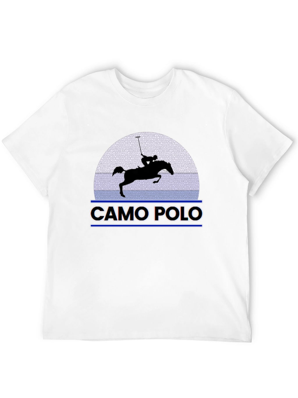 Camo Polo Graphic Tee - Equestrian Style