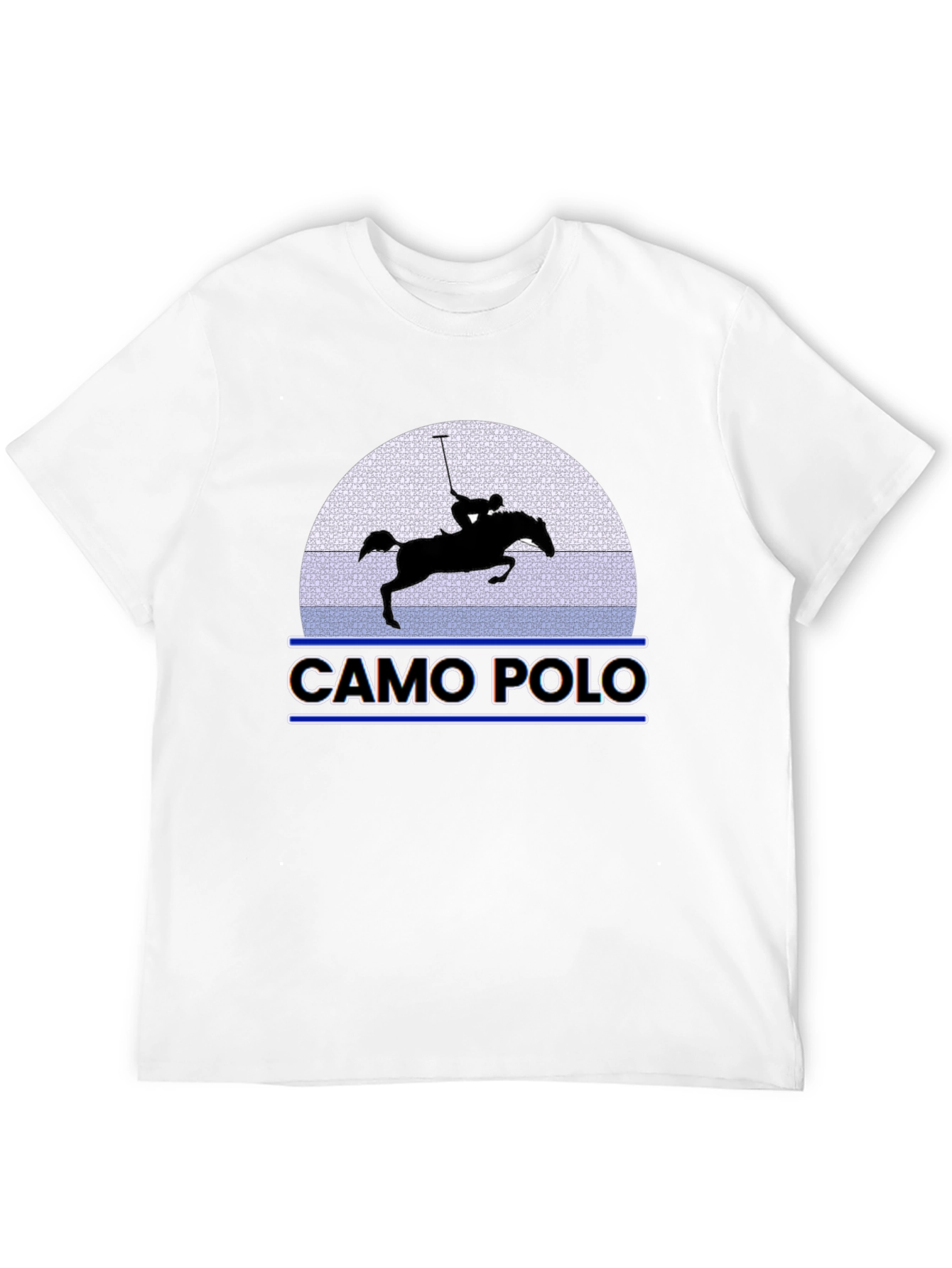 Camo Polo Graphic Tee - Equestrian Style