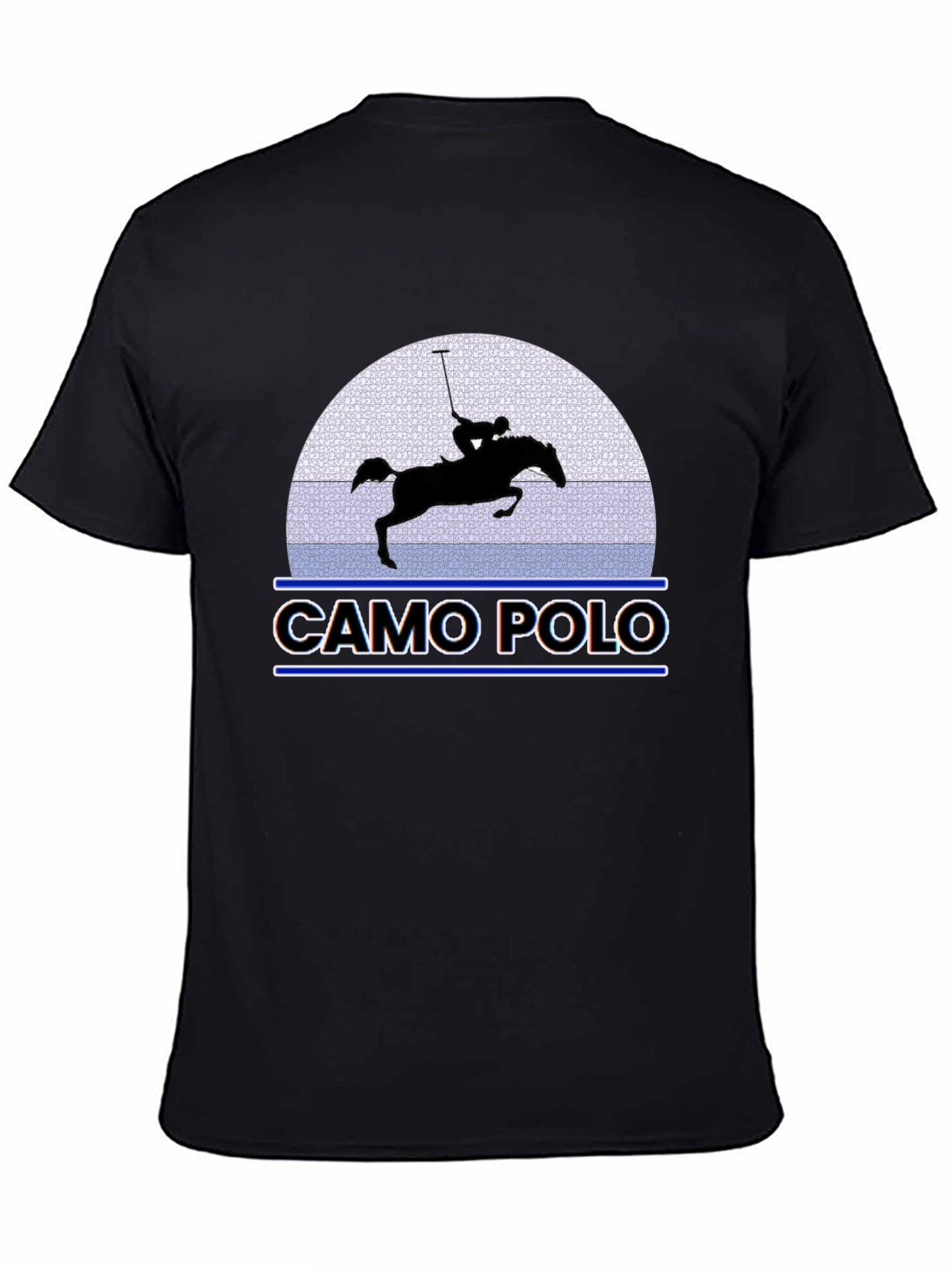 Camo Polo Graphic Tee - Equestrian Style