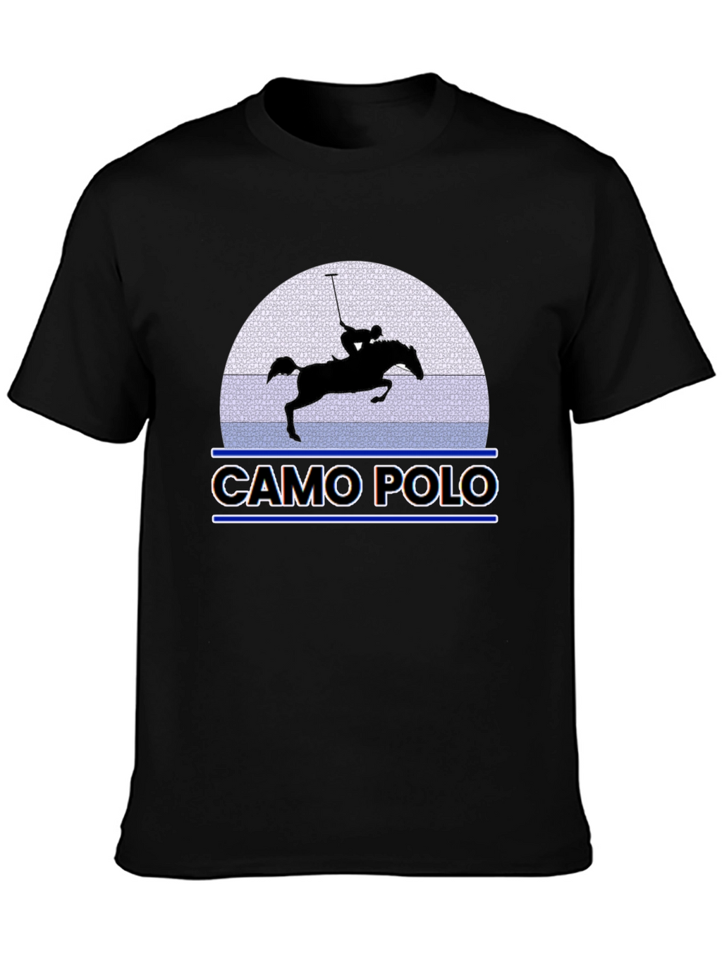 Camo Polo Graphic Tee - Equestrian Style