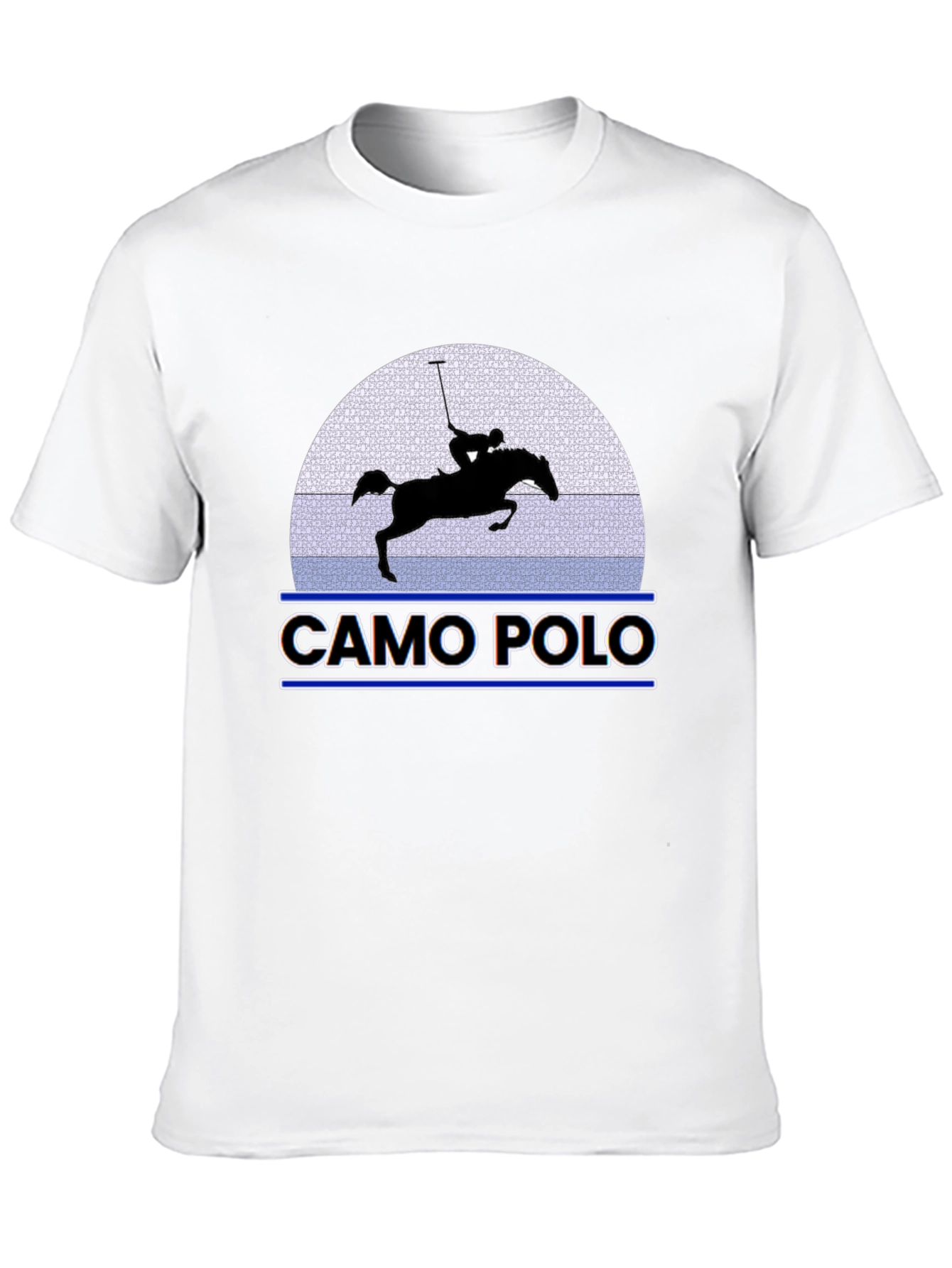 Camo Polo Graphic Tee - Equestrian Style