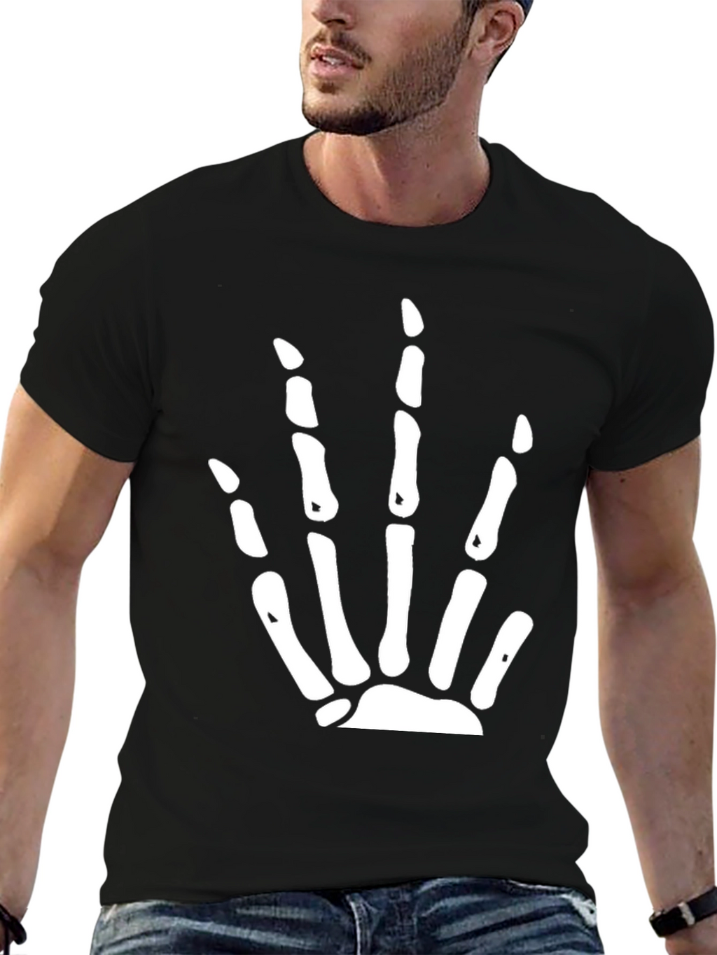 Skeleton Hand Graphic Black T-Shirt