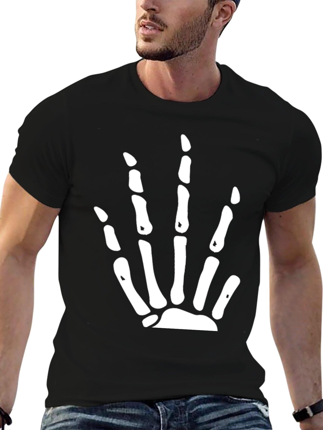 Skeleton Hand Graphic Black T-Shirt