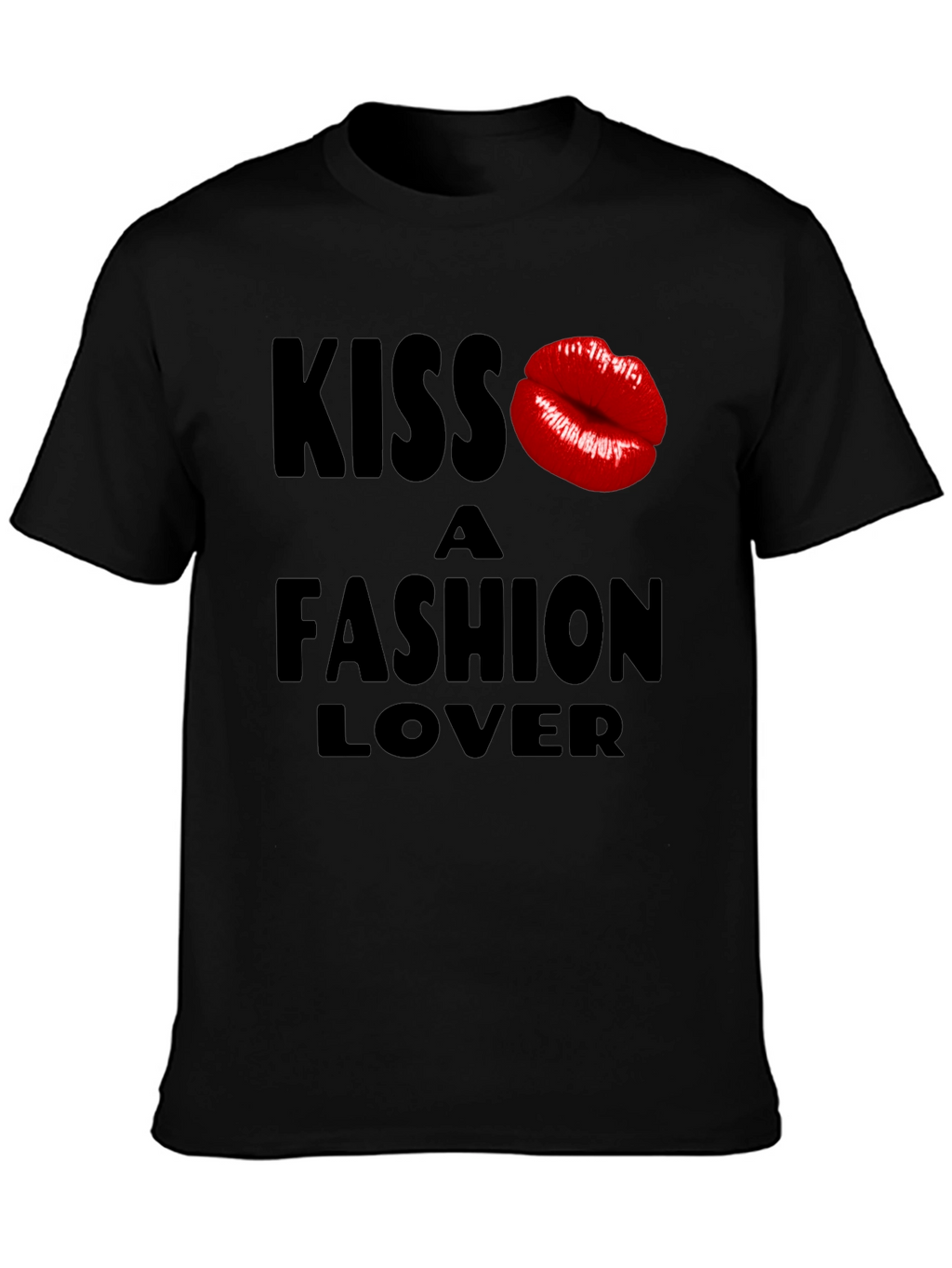 Kiss a Fashion Lover Black Graphic Tee
