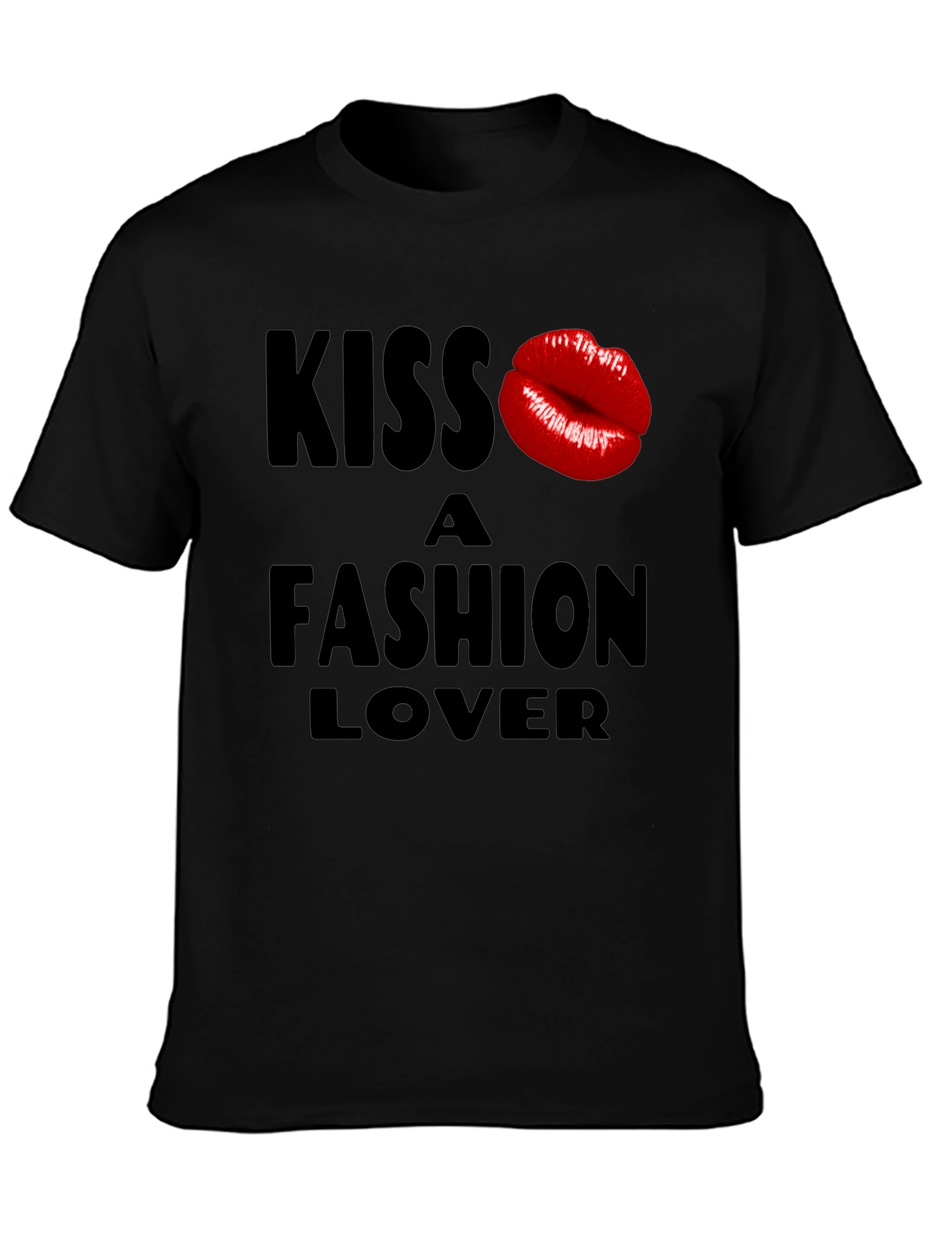 Kiss a Fashion Lover Black Graphic Tee
