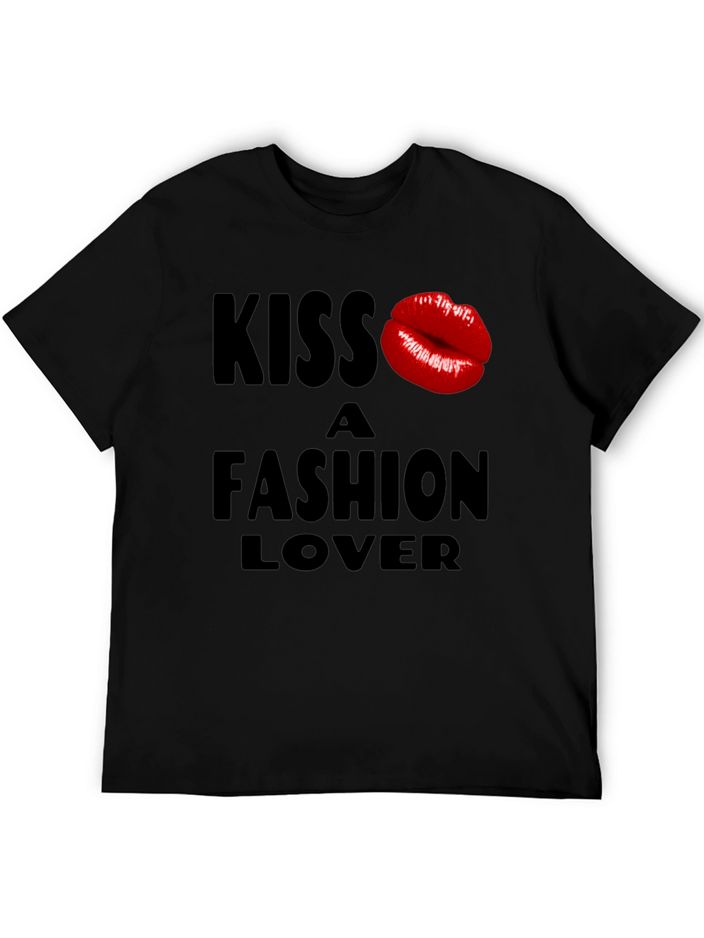 Kiss a Fashion Lover Black Graphic Tee