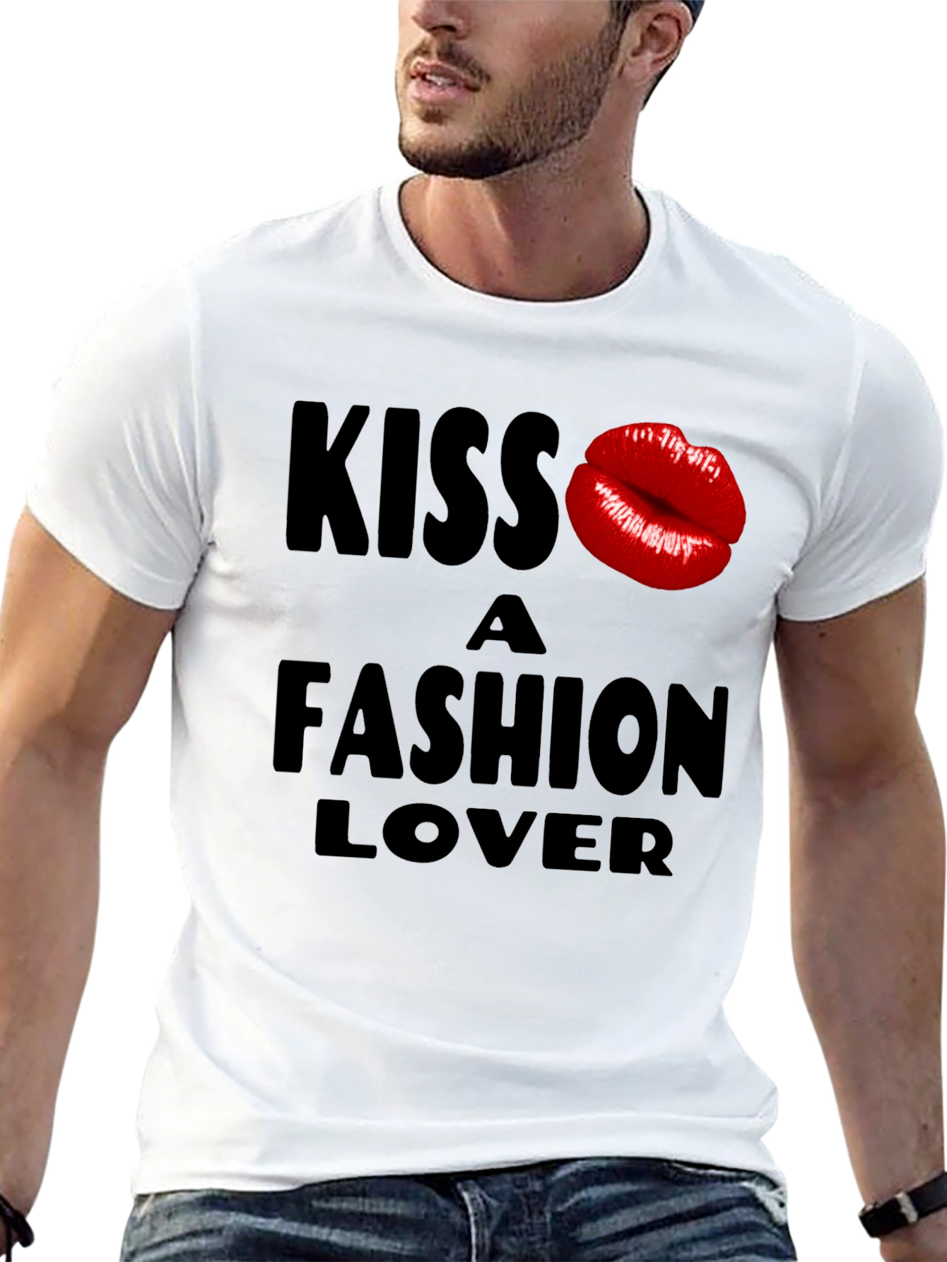 Kiss a Fashion Lover Black Graphic Tee