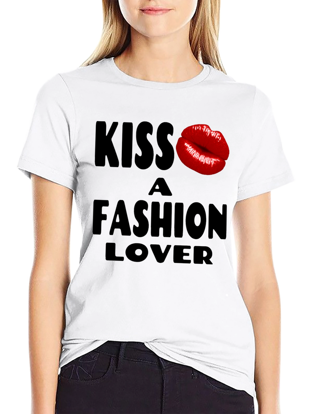 Kiss a Fashion Lover Black Graphic Tee
