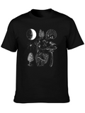 Botanical Skull Graphic Tee - Black