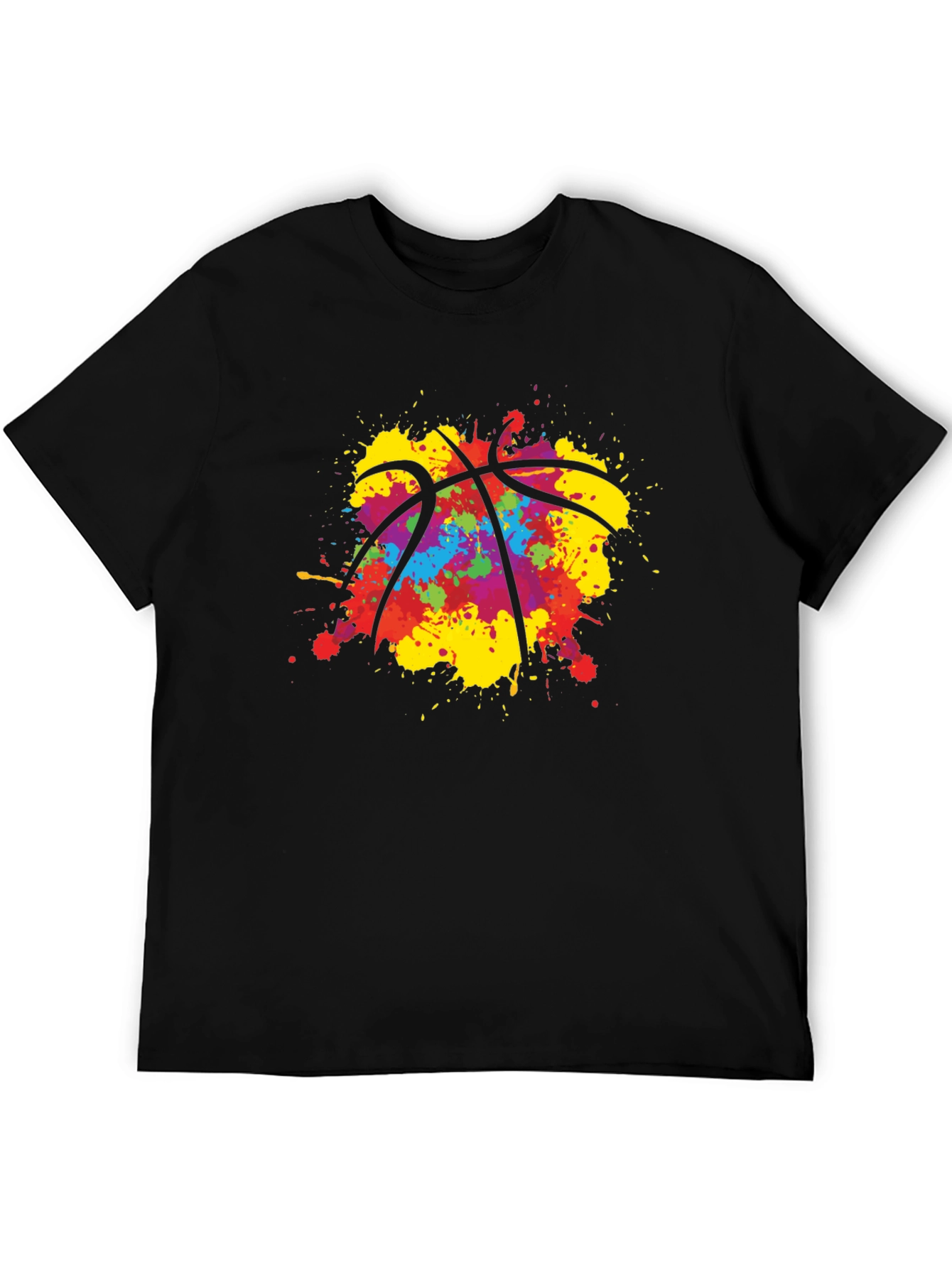 Colorful Basketball Splash Graphic Tee