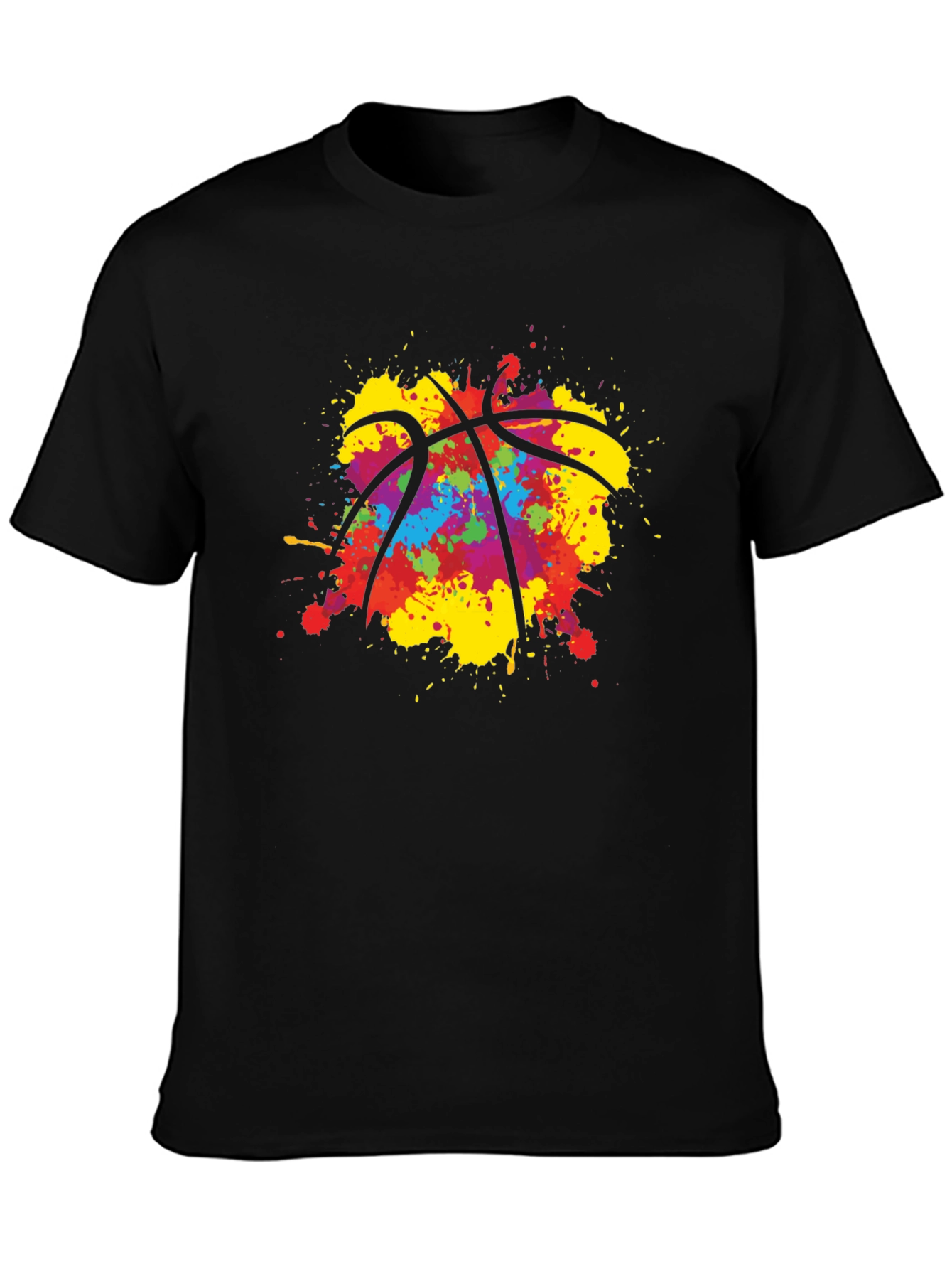 Colorful Basketball Splash Graphic Tee