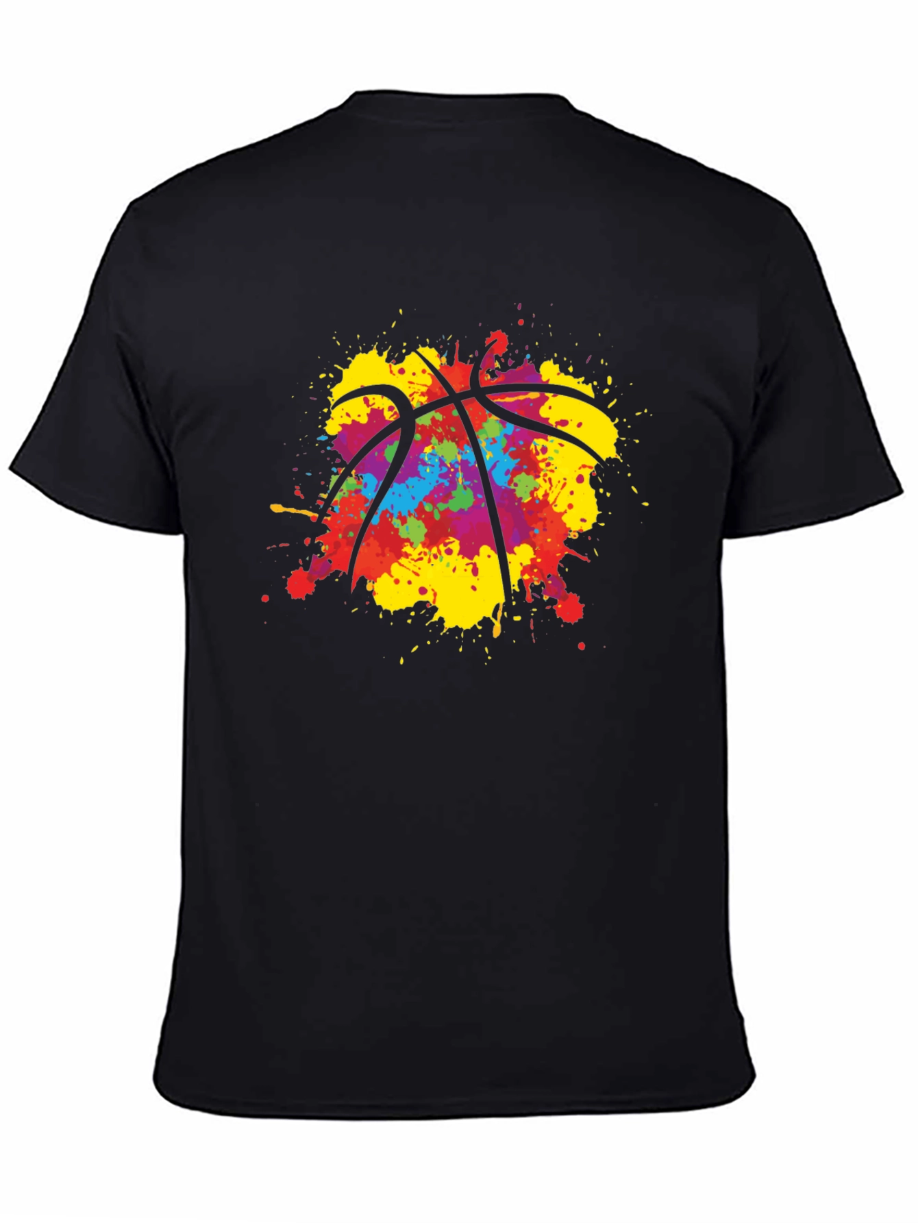 Colorful Basketball Splash Graphic Tee