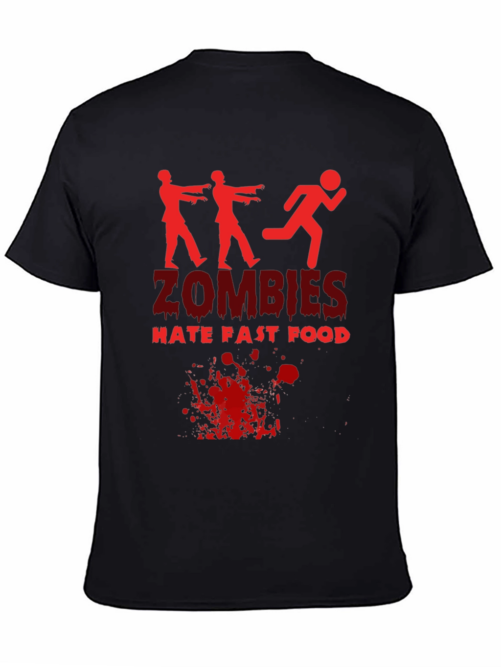 Zombies Hate Fast Food Black T-Shirt