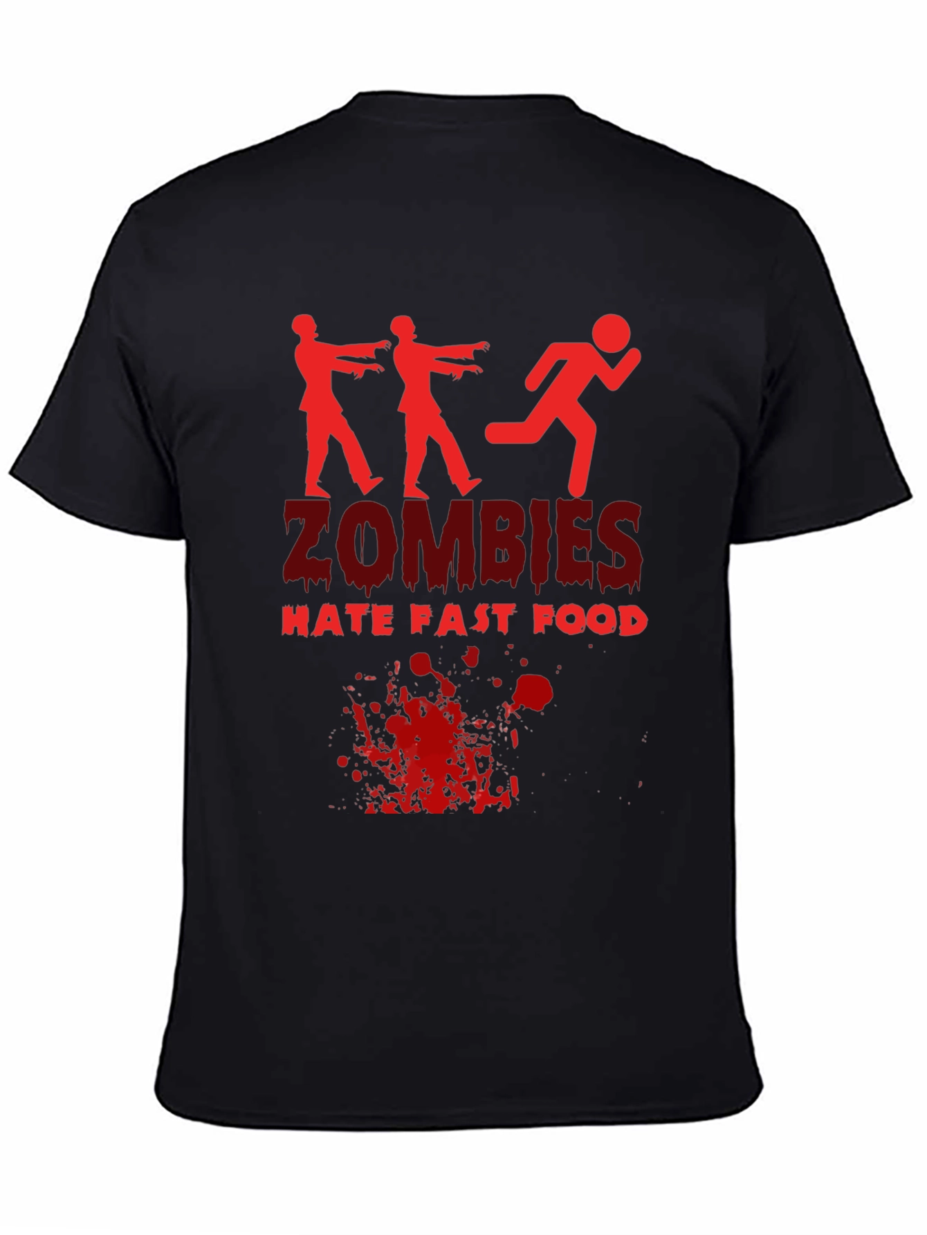 Zombies Hate Fast Food Black T-Shirt