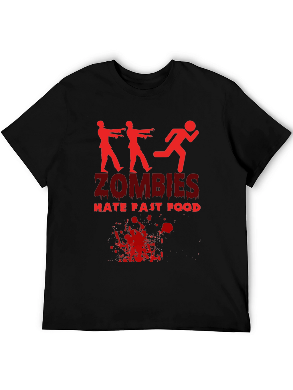 Zombies Hate Fast Food Black T-Shirt