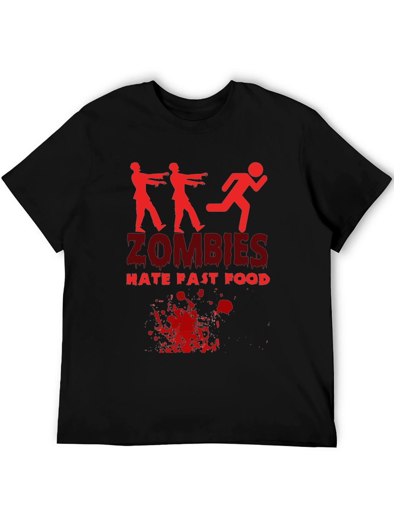 Zombies Hate Fast Food Black T-Shirt