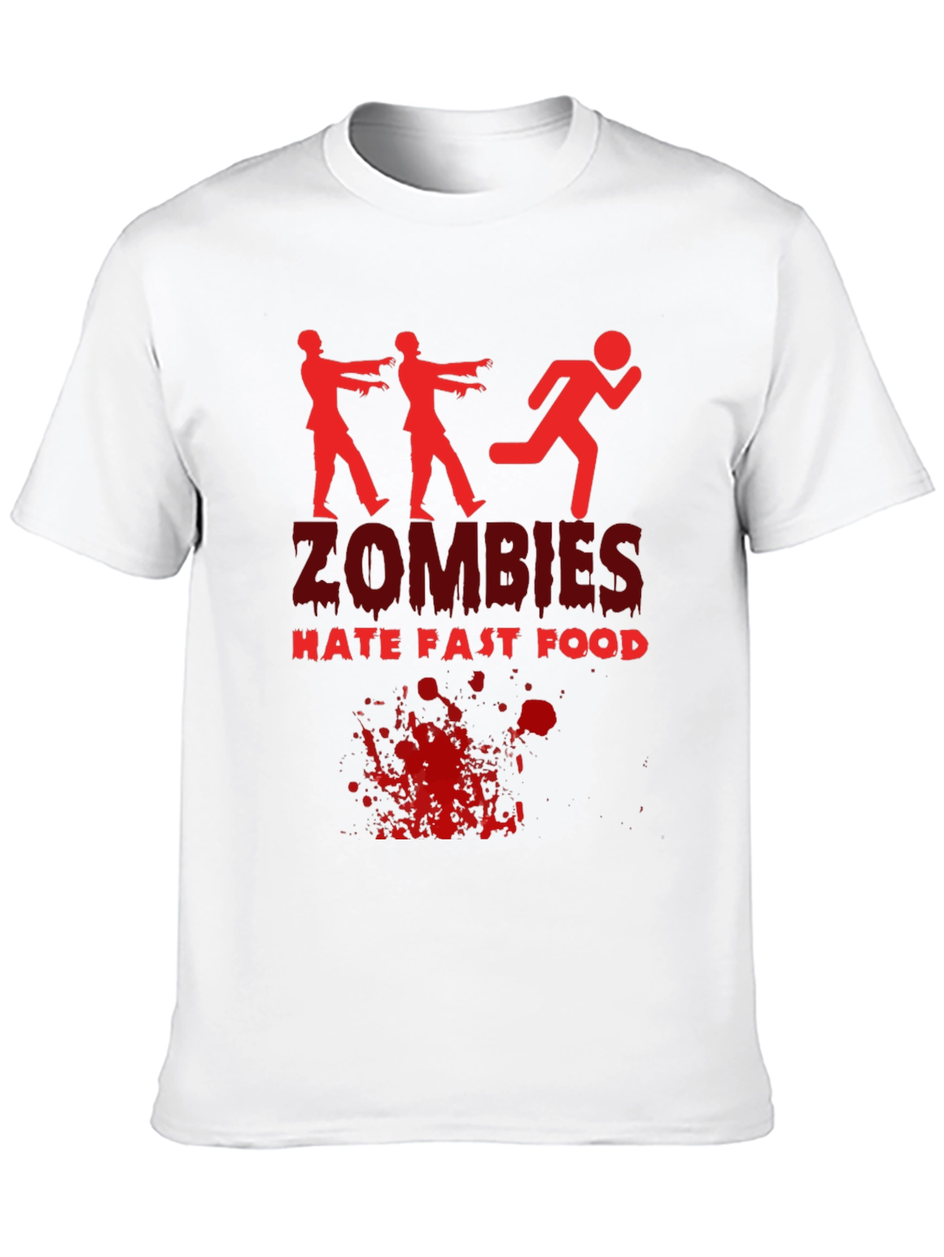 Zombies Hate Fast Food Black T-Shirt