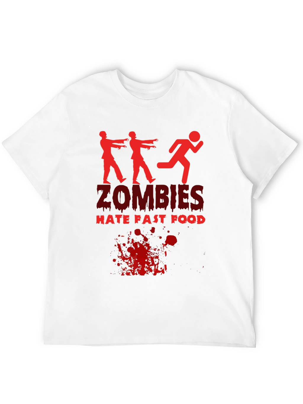 Zombies Hate Fast Food Black T-Shirt