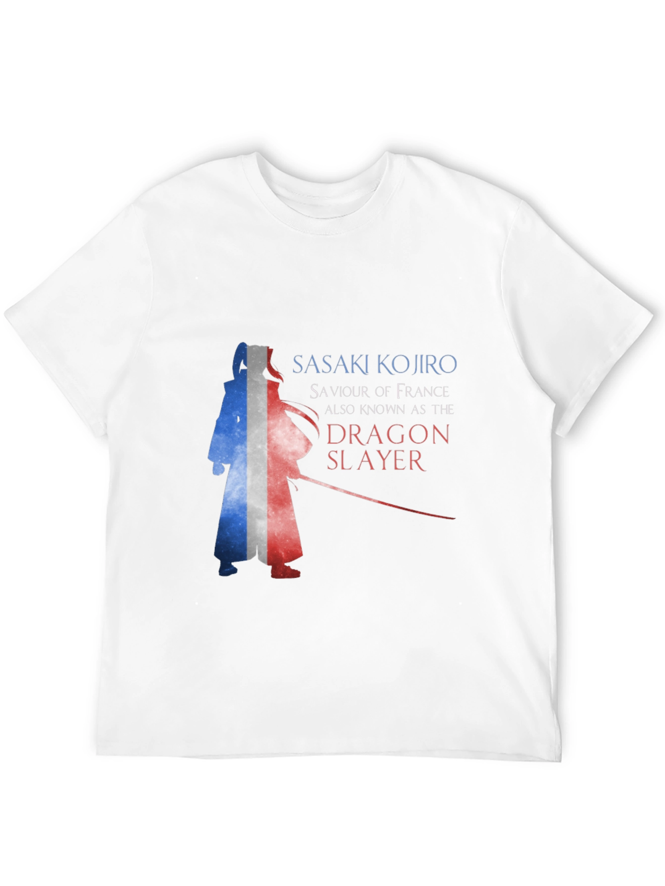 Sasaki Kojiro Dragon Slayer France Flag Graphic T-Shirt