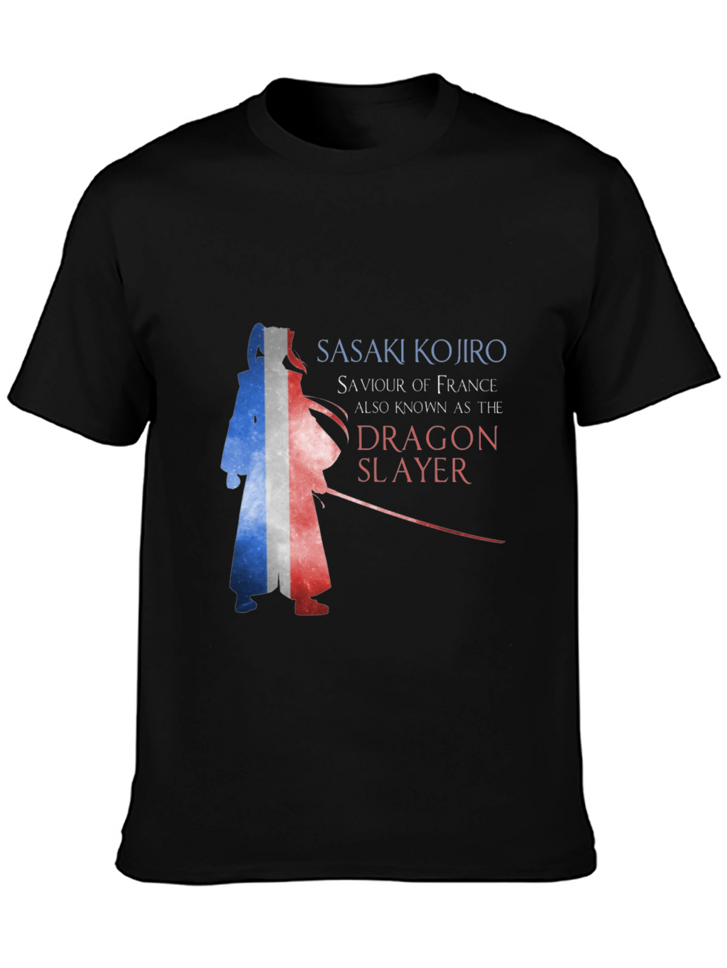 Sasaki Kojiro Dragon Slayer France Flag Graphic T-Shirt