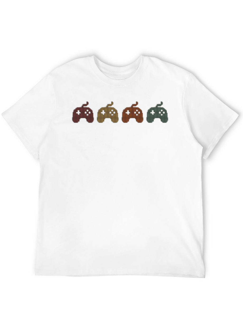 Retro Gaming Controller Graphic Tee - Black Cotton