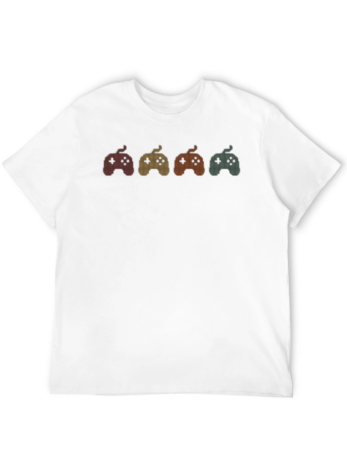 Retro Gaming Controller Graphic Tee - Black Cotton