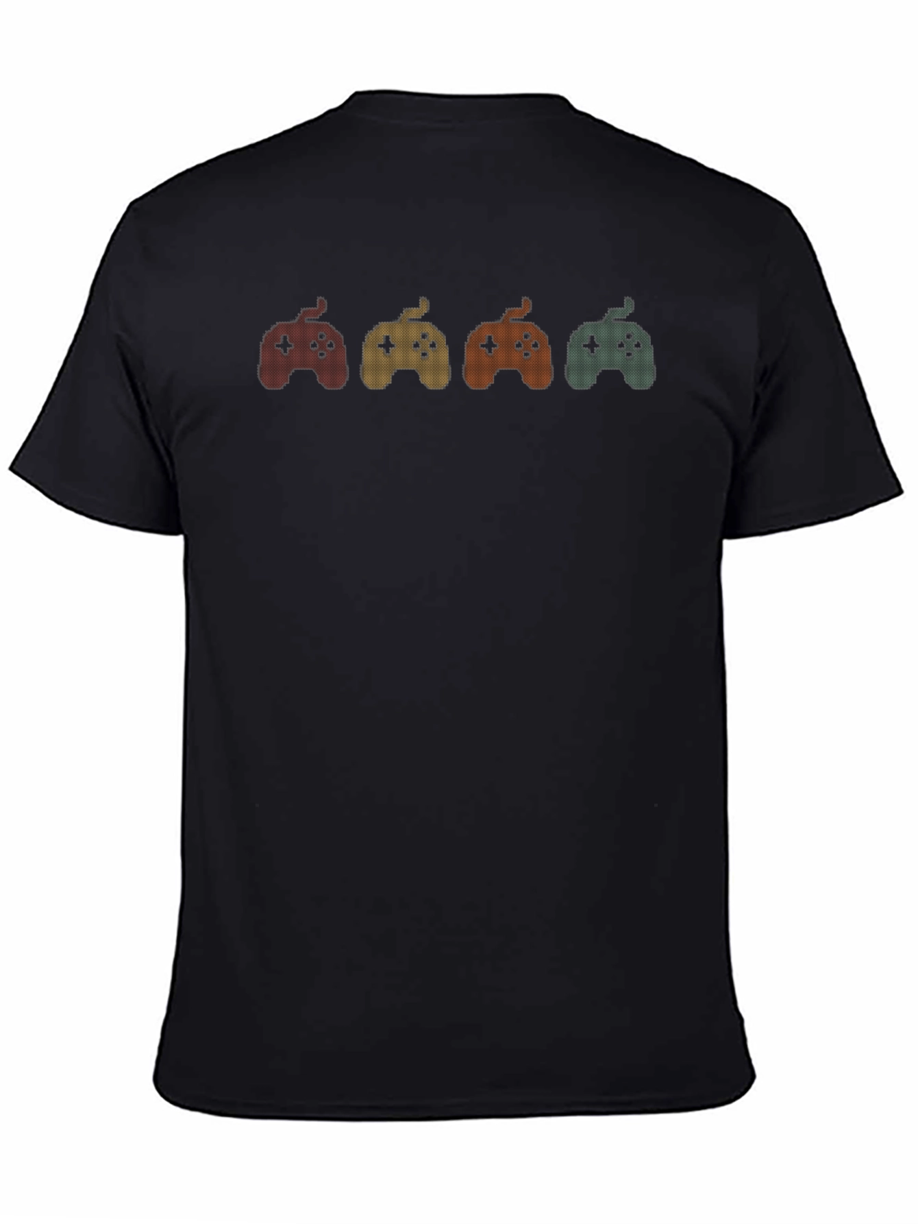 Retro Gaming Controller Graphic Tee - Black Cotton