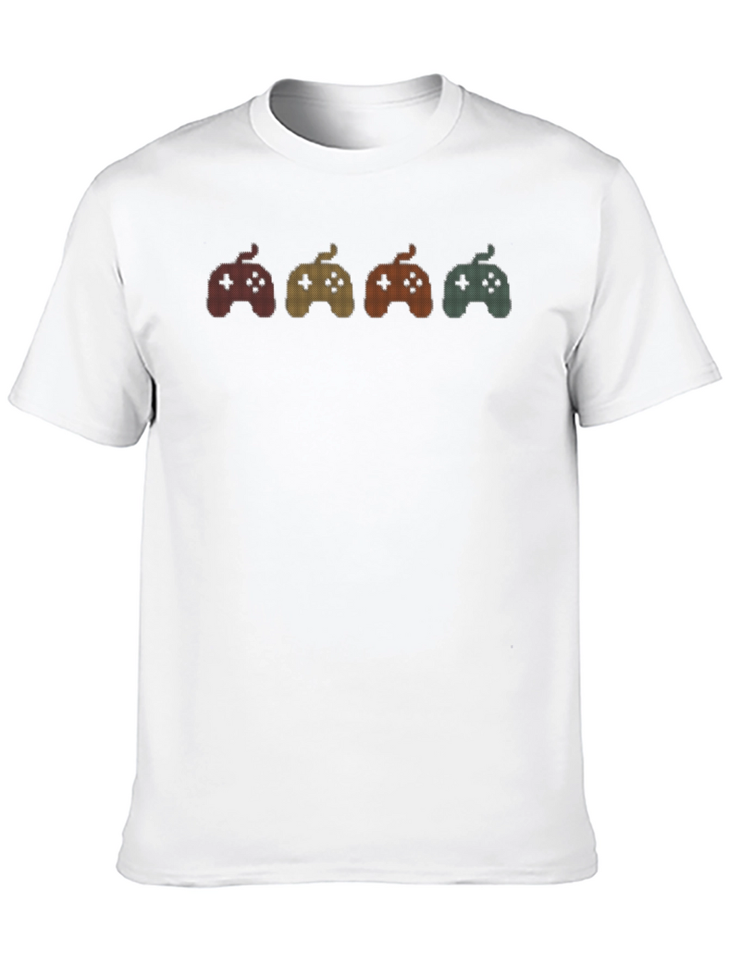 Retro Gaming Controller Graphic Tee - Black Cotton