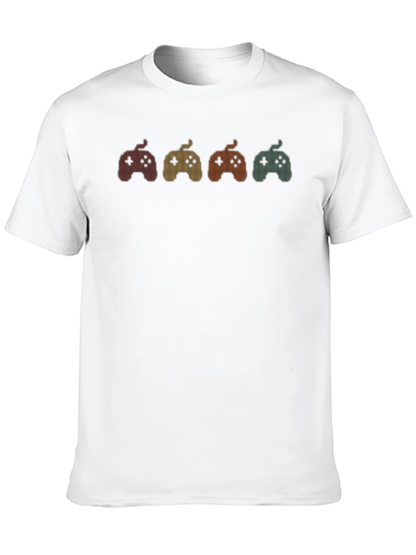 Retro Gaming Controller Graphic Tee - Black Cotton