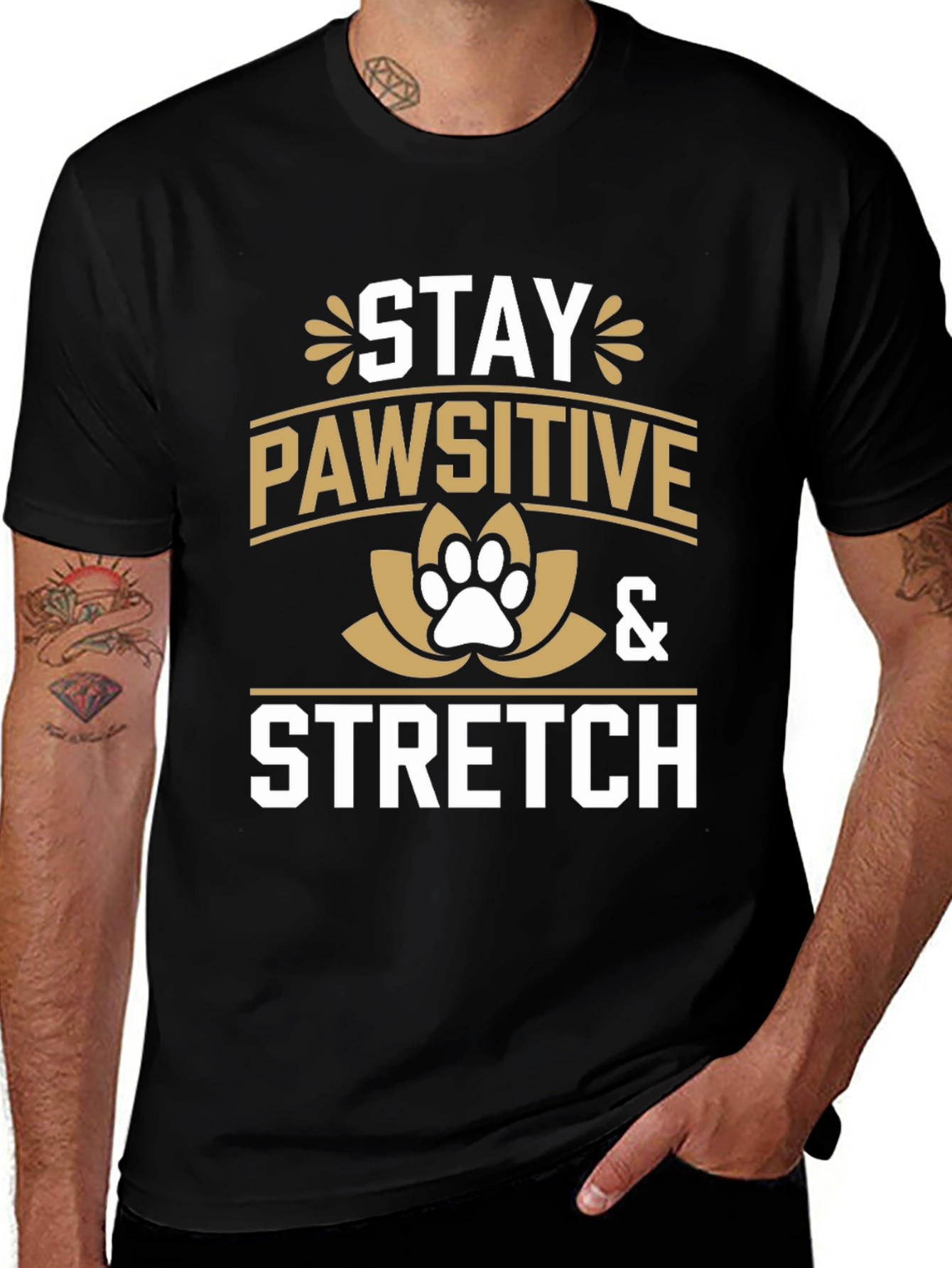 Stay Pawsitive & Stretch Tee