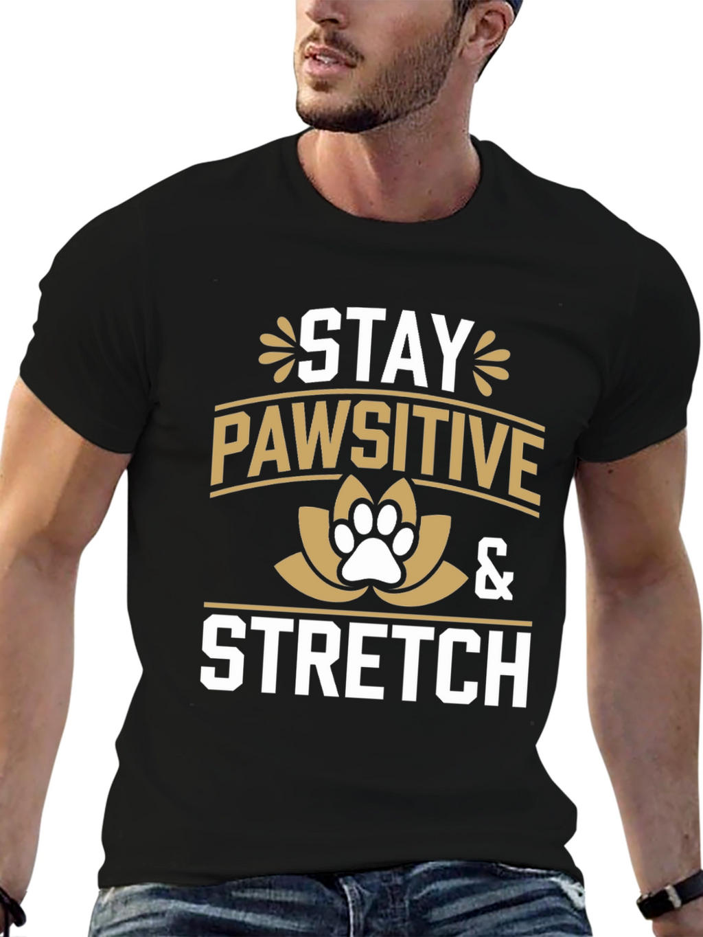 Stay Pawsitive & Stretch Tee