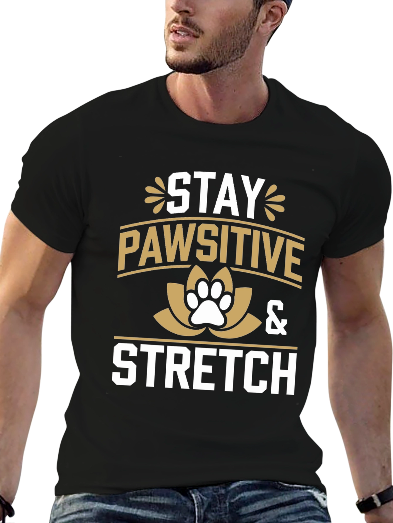 Stay Pawsitive & Stretch Tee