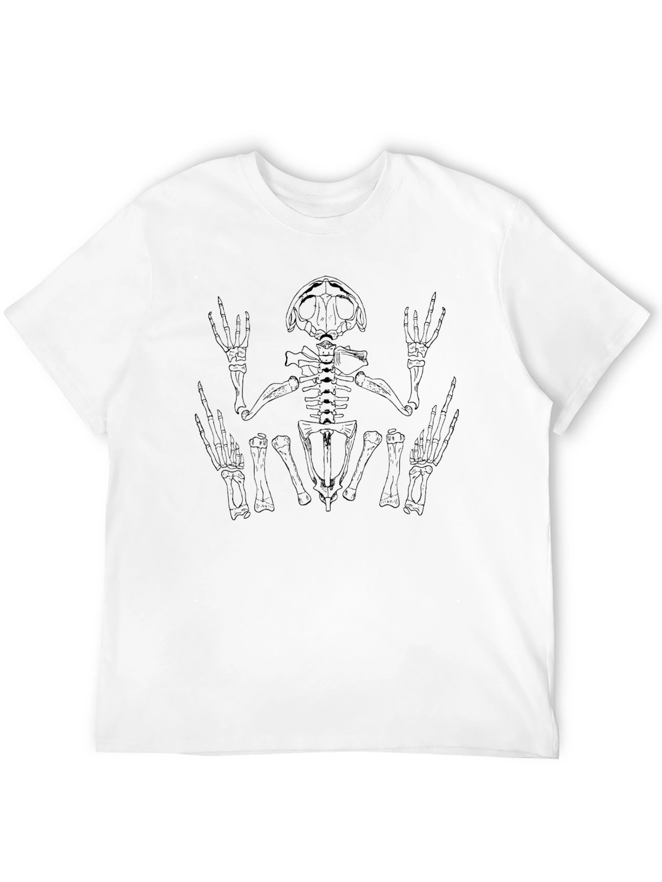 Frog Skeleton Graphic Tee - Black