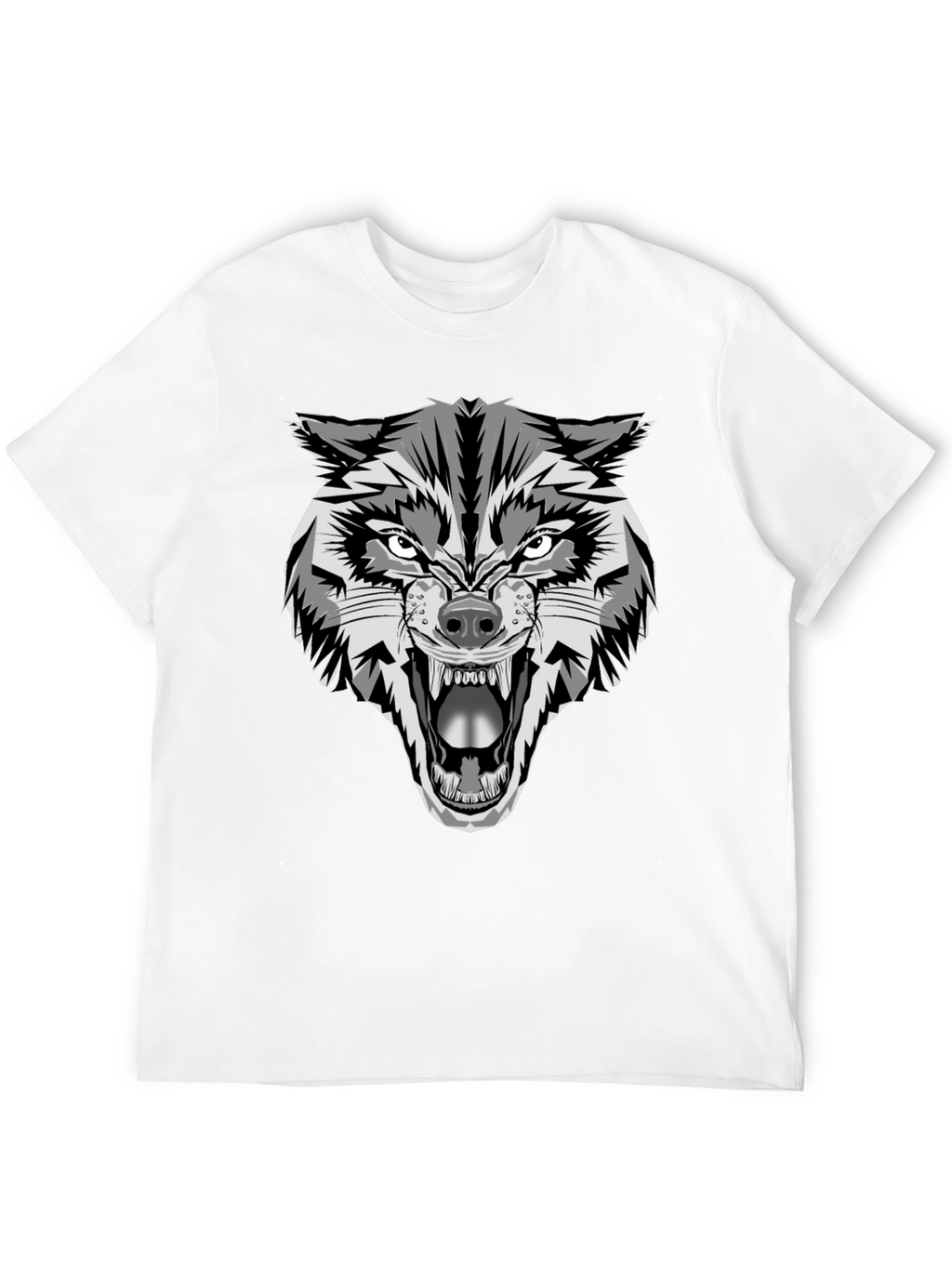 Fierce Wolf Graphic Tee - Mens Black T-Shirt