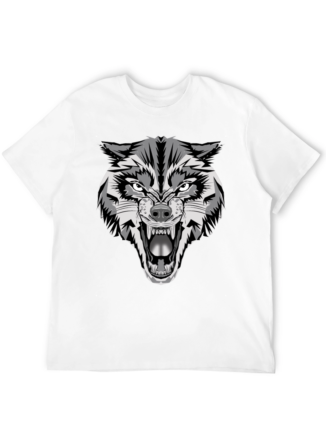 Fierce Wolf Graphic Tee - Mens Black T-Shirt