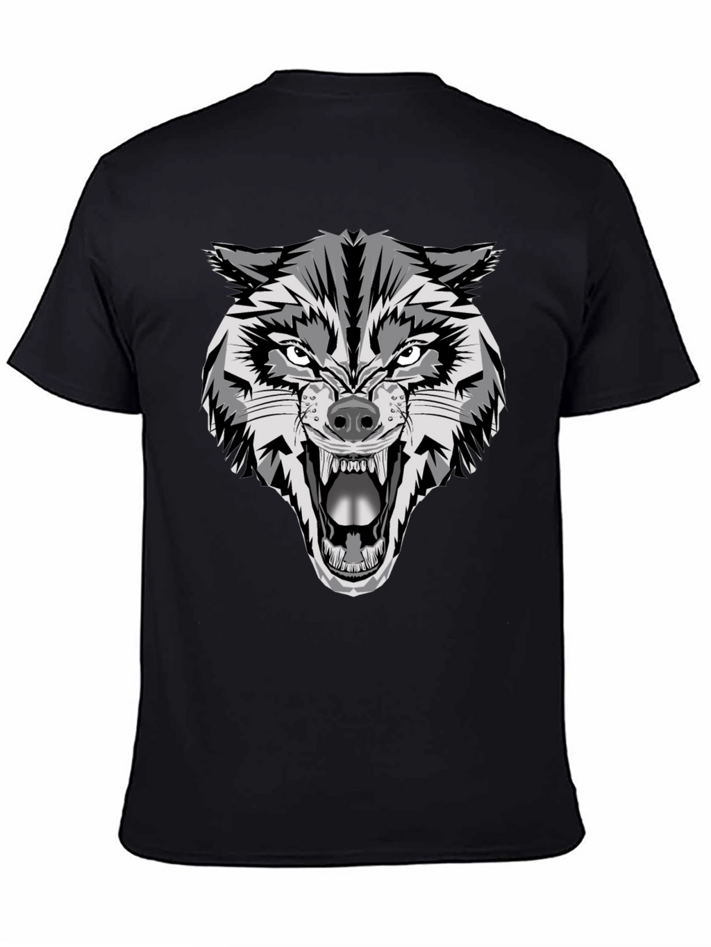 Fierce Wolf Graphic Tee - Mens Black T-Shirt