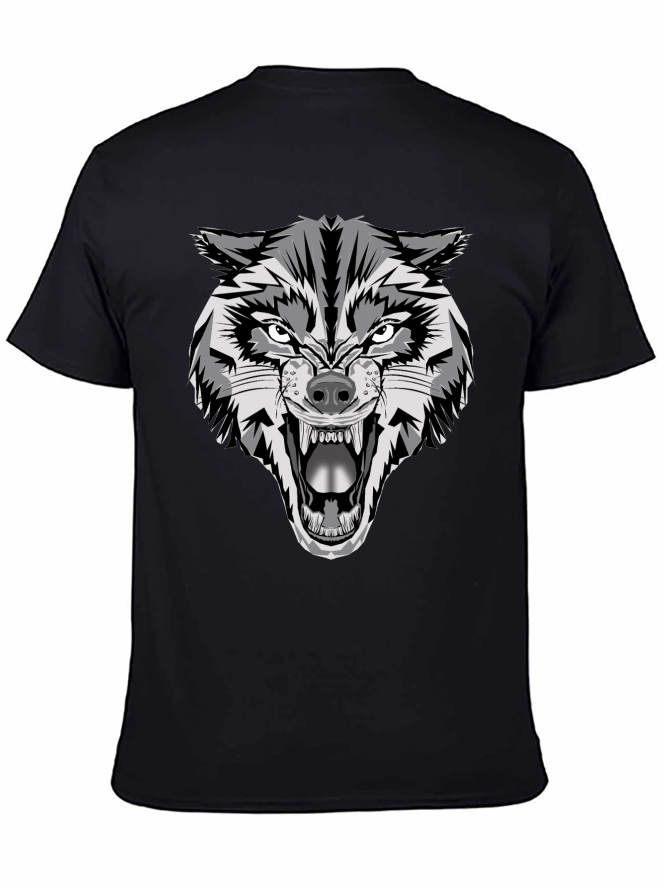 Fierce Wolf Graphic Tee - Mens Black T-Shirt