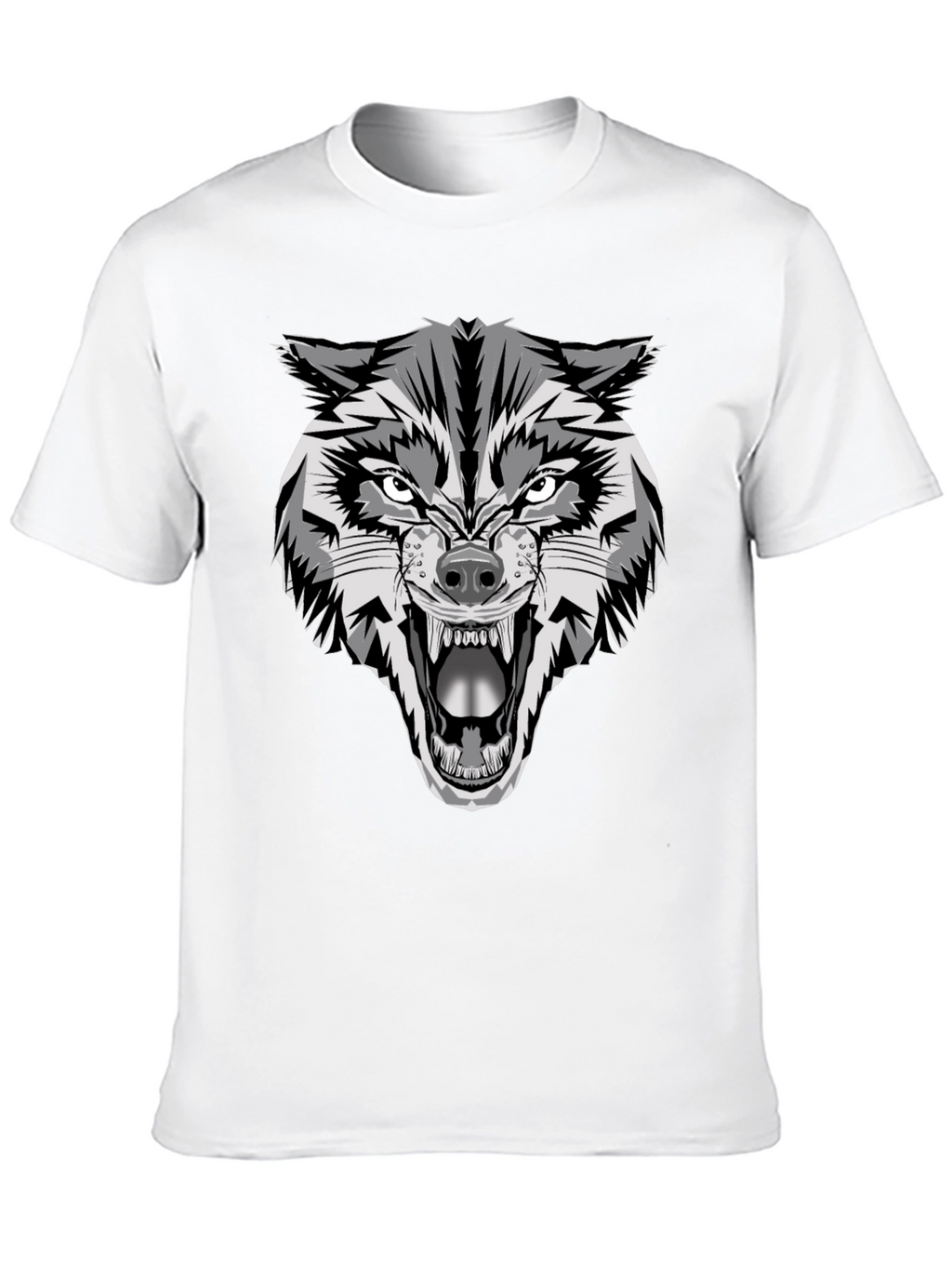 Fierce Wolf Graphic Tee - Mens Black T-Shirt