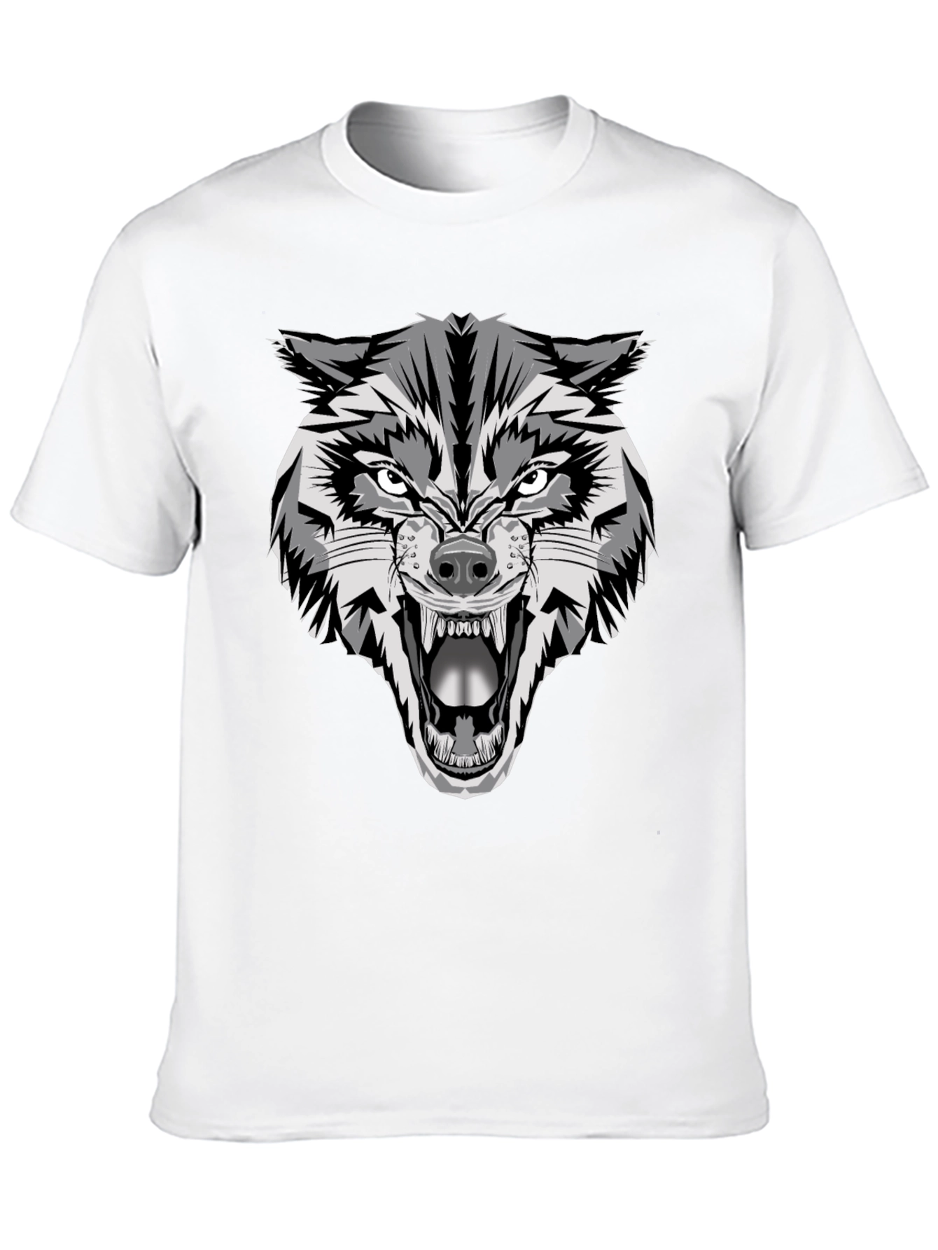 Fierce Wolf Graphic Tee - Mens Black T-Shirt