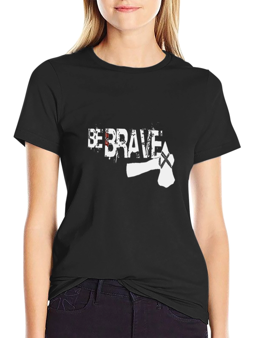 Be Brave Axe T-Shirt - Mens Black Graphic Tee