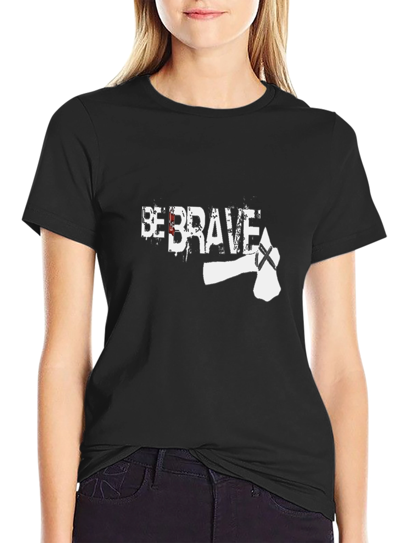 Be Brave Axe T-Shirt - Mens Black Graphic Tee