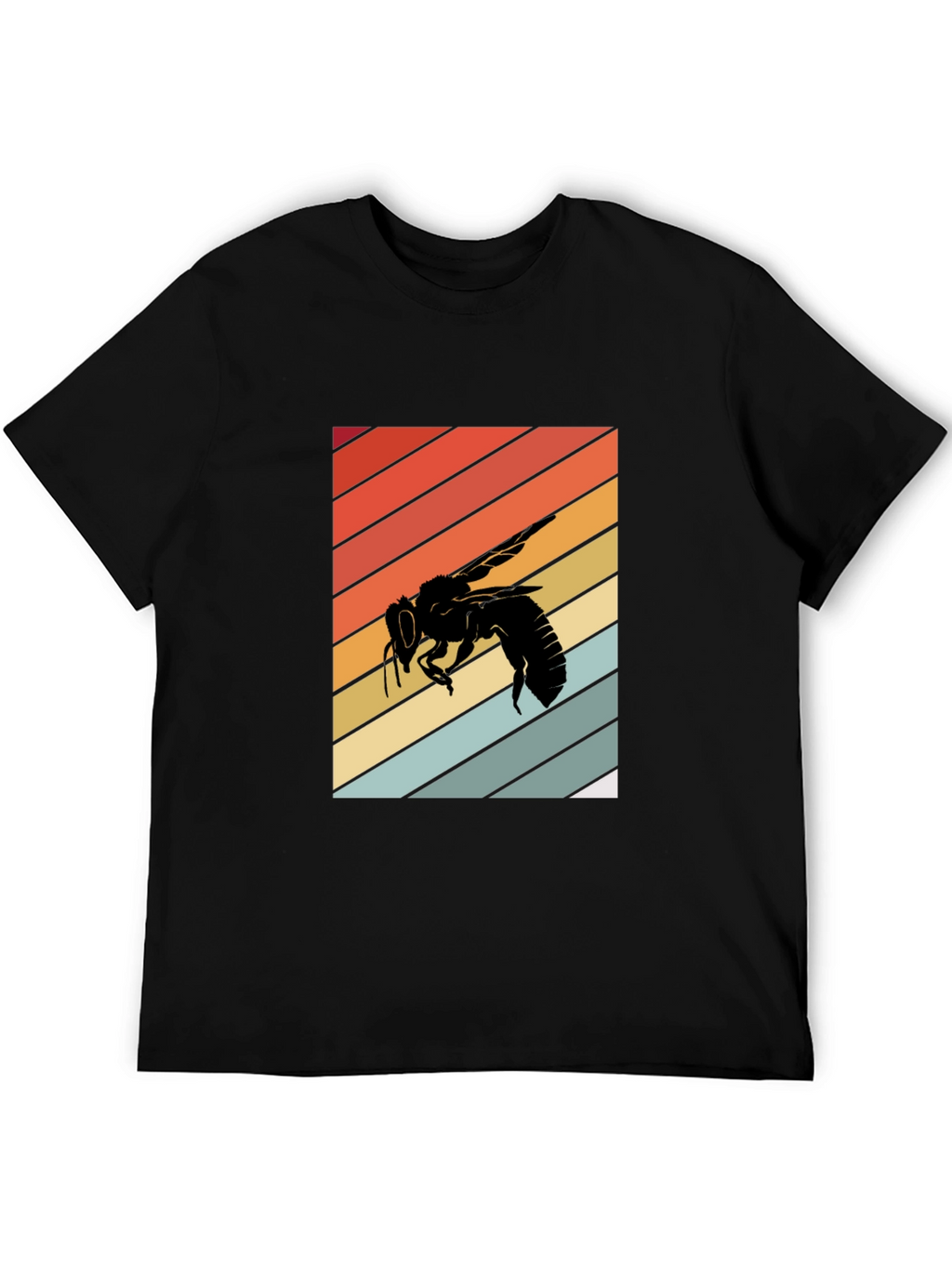Retro Bee Graphic Tee - Black