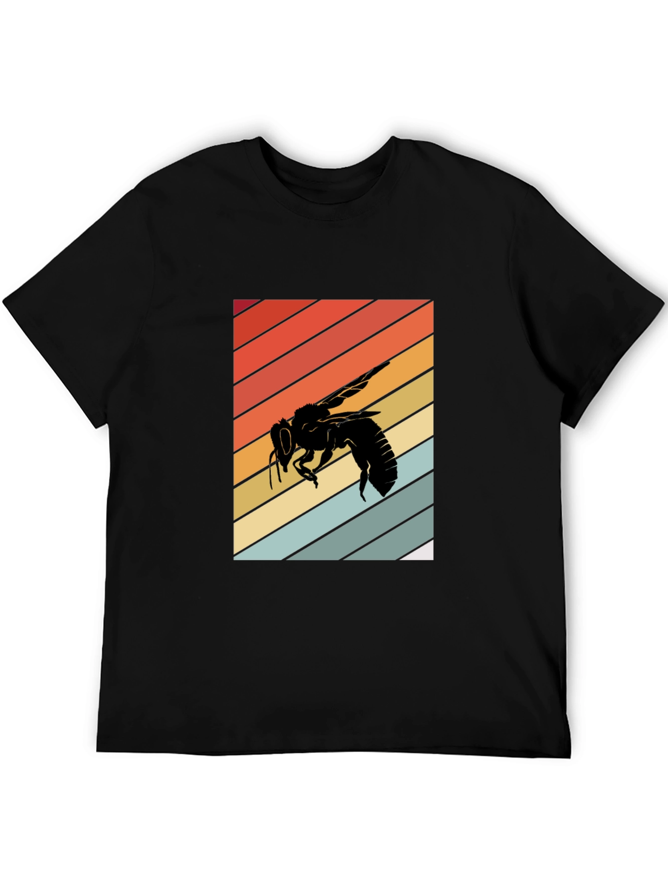 Retro Bee Graphic Tee - Black