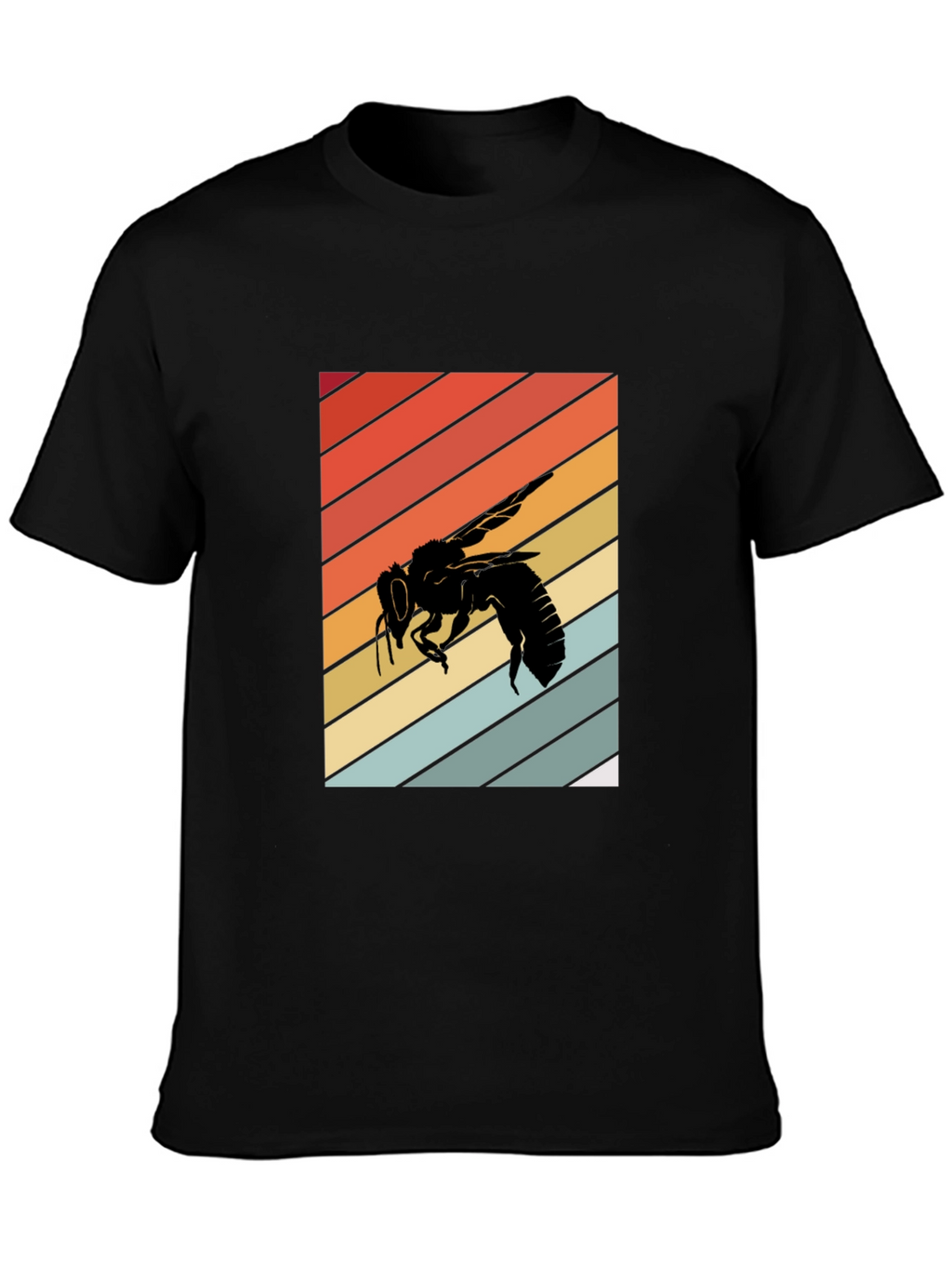 Retro Bee Graphic Tee - Black